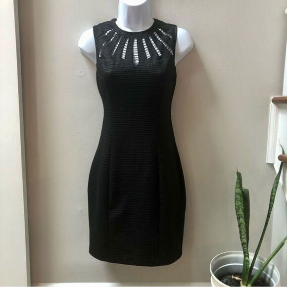 Guess Dresses & Skirts - Guess black ribbed cutout‎ shift dress woman’s size 0